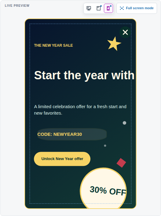 Mobile responsive preview in the visual builder