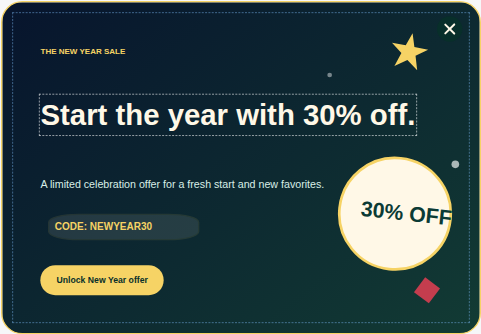 Starter Popup New Year Celebration